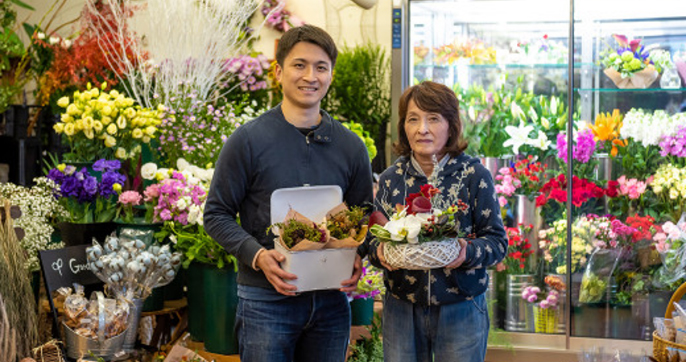 当店は、店頭受取対応店舗です。 北上市堤ケ丘の花工房パルテールにてお受け取りいただくことができます。