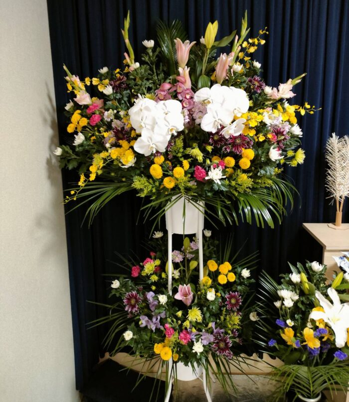 お供え2段スタンド　蘭で豪華に